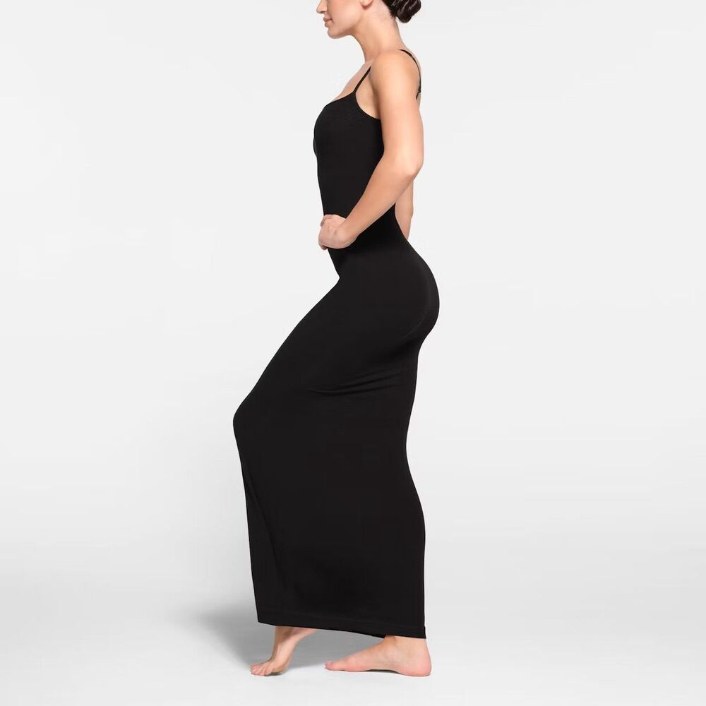 Skims Soft Lounge Long Slip Dress Onyx Size Small - Picture 2 of 12